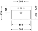 Duravit Vero Air Møbelservant 700x470 mm, 1 blanderhull, WG