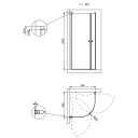 INR Iconic Nordic Rooms Dusjhjørne Linc Niagara Original, Safetech Glass Matt Aluminium / 90x90cm Klart