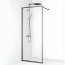 Macro Design Empire Dusj Skjermvegg Fast - med Gunmetal Profil / 95cm Klart Glass