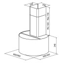 Røroshetta Luna Sense Vegghengt Børstet Stål / 60 x 85cm Uten Kanal Ekstern Motor