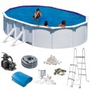 Bassengpakke Swim & Fun White Steel Oval Base 120 cm Dybde