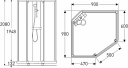 Porsgrund Showerama 10-5 Classic 90x90 cm, hvit profil, klart glass