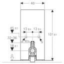 Geberit Monolith Modul, 114 cm Til gulvstående toalett, Hvitt glass