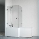 Macro Divine Badekar m/Vegger, Venstre 160x85 cm, Gull/Tonet Glass m/knott