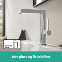 Hansgrohe Finoris Servantbatteri 230 Med svingtut, m/bunnventil, Krom