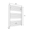 Hafa Ellips håndkletørker 1180x450 mm, Krom