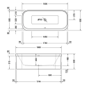 Duravit Happy D.2 Frittstående badekar 1800x800 mm. Med akrylpanel