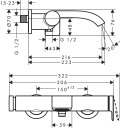 Hansgrohe Vivenis 1-greps Badekarbatt. Krom