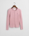 Stretch bomullskabelstrikket cardigan DUSTY PINK XXL