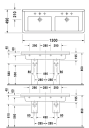 Duravit Starck 3 Dobbelservant 1300x485 mm, 3 blanderhull
