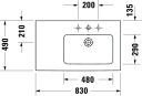 Duravit Me By Starck Møbelservant 830x490 mm, 1 bl.hull, m/overløp, Hvit