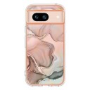 Google Pixel 8a Marble Pattern Electroplated IMD TPU-deksel Rosa