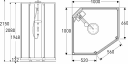 Porsgrund Showerama 10-5 Comfort 100x100 cm, hvit profil, klart glass