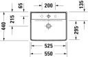 Duravit D-Neo Vegghengt Servant 550x440 mm, 1 bl.hull, m/o.l, Hvit