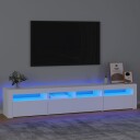 vidaXL TV-benk med LED-lys hvit 210x35x40 cm