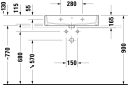 Duravit Vero Air Møbelservant 700x470 mm, u/bl.hull, u/o.l, Hvit m/WG