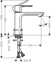 Hansgrohe Rebris S Servantbatteri 110 CoolStart, u/bunnventil, Sort Matt