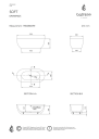 Bathlife Soft Frittstående badekar 1700x800 mm, Akryl, Hvit