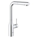 Grohe Essence blandebatteri med L-kran og uttrekkbar hånddusj (chrome)