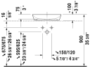 Duravit Cape Cod Toppmontert servant 500x405 mm, u/bl.hull, u/o.l, Hvit m/WG