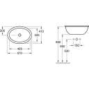 V&B Loop & Friends Nedfellingsservant 570x410 mm, m/overløp, Hvit