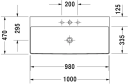 Duravit DuraSquare Møbelservant 1000x470 mm, uten blanderhull