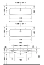 Duravit Happy D.2 Møbelservant 1200x505 mm, 2 blanderhull