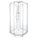 Porsgrund Showerama 10-5 Comfort 90x80 cm, alu matt profil, frostet glass