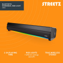 Lydplanke - Soundbar med Bluetooth med RGB-Lys - Streetz