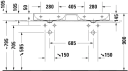 Duravit DuraSquare Møbelservant, dobbel 1200x470 mm, u/blanderhull