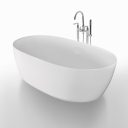 Bathlife Ideal Oval Frittstående badekar 1600x800 mm, Akryl, Hvit