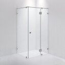 INR Iconic Nordic Rooms Dusjhjørne ARC 15 Måltilpasset Brushed Stainless / Opal Klart Glass