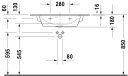 Duravit Me By Starck Compact Møbelser. 830x400 mm, 1 bl.hull, m/o.l, Hvit m/WG