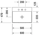 Duravit DuraSquare Toppmontert servant 600x470 mm, uten blanderhull, WG