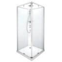 Porsgrund Showerama 10-5 Comfort 90x90 cm, alu matt profil, klart glass