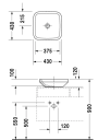 Duravit Durastyle Toppmontert servant 430x430 mm. u/overløp, Wondergliss