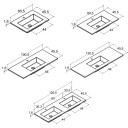 Dansani Edge Porselensservant 100,5x45,5 cm, m/1 blanderhull, Hvit