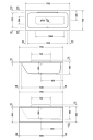 Duravit Durastyle Badekar for innbygging 1700x750 mm, Ryggstøtte venstre