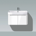 Duravit Happy D.2 Møbelservant 500x360 mm,1 blanderh.,Wondergl., f/skap