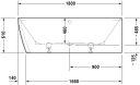 Duravit DuraSquare Badekar med panel 1800x800 mm, Høyre hjørne