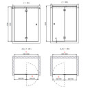 INR Iconic Nordic Rooms Dusjnisje ARC 5 Frame Måltilpasset Svart Matt / Frostet Glass