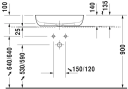 Duravit Luv Toppmontert servant 600x400 mm, Hvit Matt