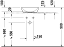 Duravit D-Neo Toppmontert Servant 400x400 mm, u/bl.hull, u/o.l, Hvit m/WG