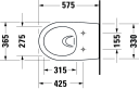 Duravit Architec Vegghengt toalett 365x575 mm, Rimless, Hvit m/HG