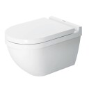 Duravit Starck 3 Vegghengt Toalettpakke u/skyllekant, m/myktlukkende sete/lokk