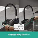 Hansgrohe Aquno Select M81 kjøkkenbatt. Med uttrekkbar tut og dusj, Sort Matt