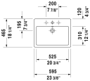 Duravit Vero Toppmontert Servant 595x465 mm, 1 bl.hull, u/overløp, Hvit