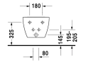 Duravit Happy D.2 vegghengt bidé 355x540 mm, 1 blanderhull, Wondergliss