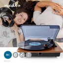 Platespiller Med Høyttaler Spiller 334578 Rpm Inkl Bluetooth Brun Og Sort Nedis