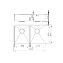 Nordic Tech Radius Kjøkkenvask 745x440 mm, Rustfritt Stål